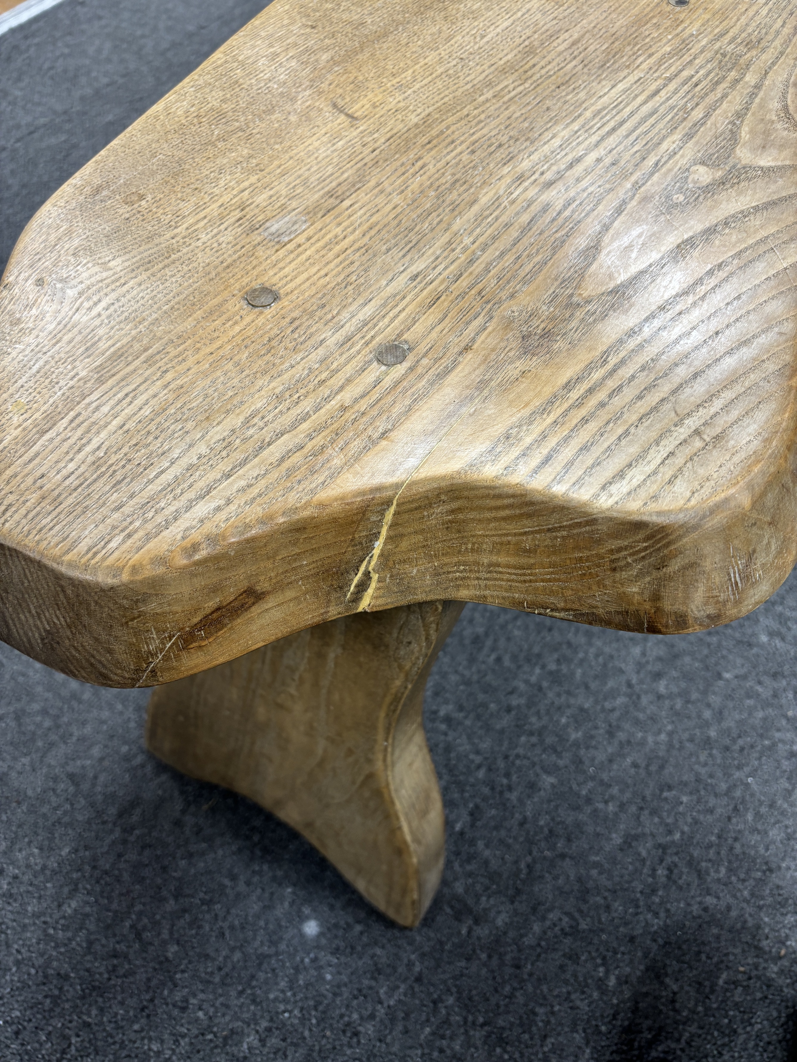 A provincial oak stool, width 48cm, depth 30cm, height 32cm